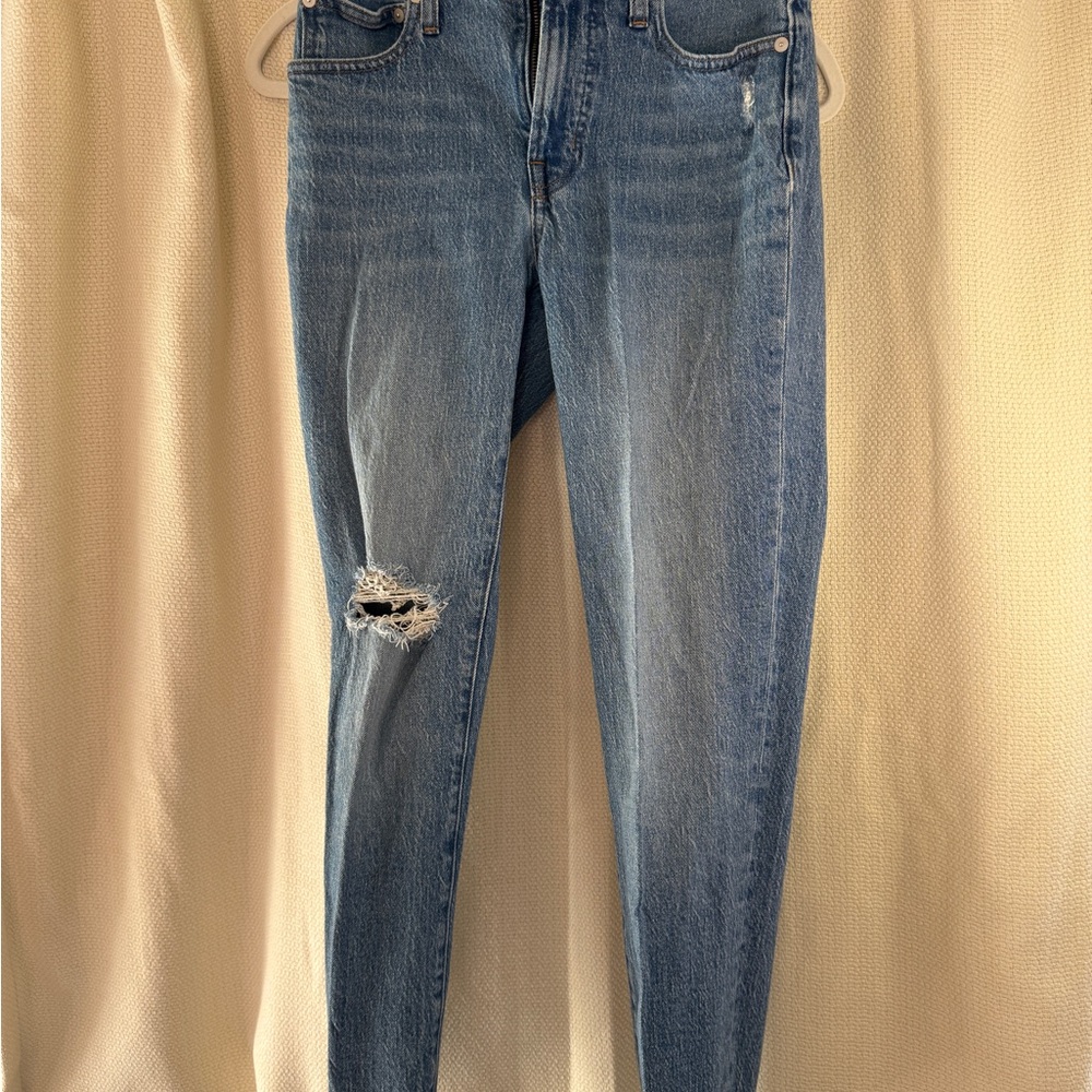 Madewell Blue Distressed Skinny Jeans